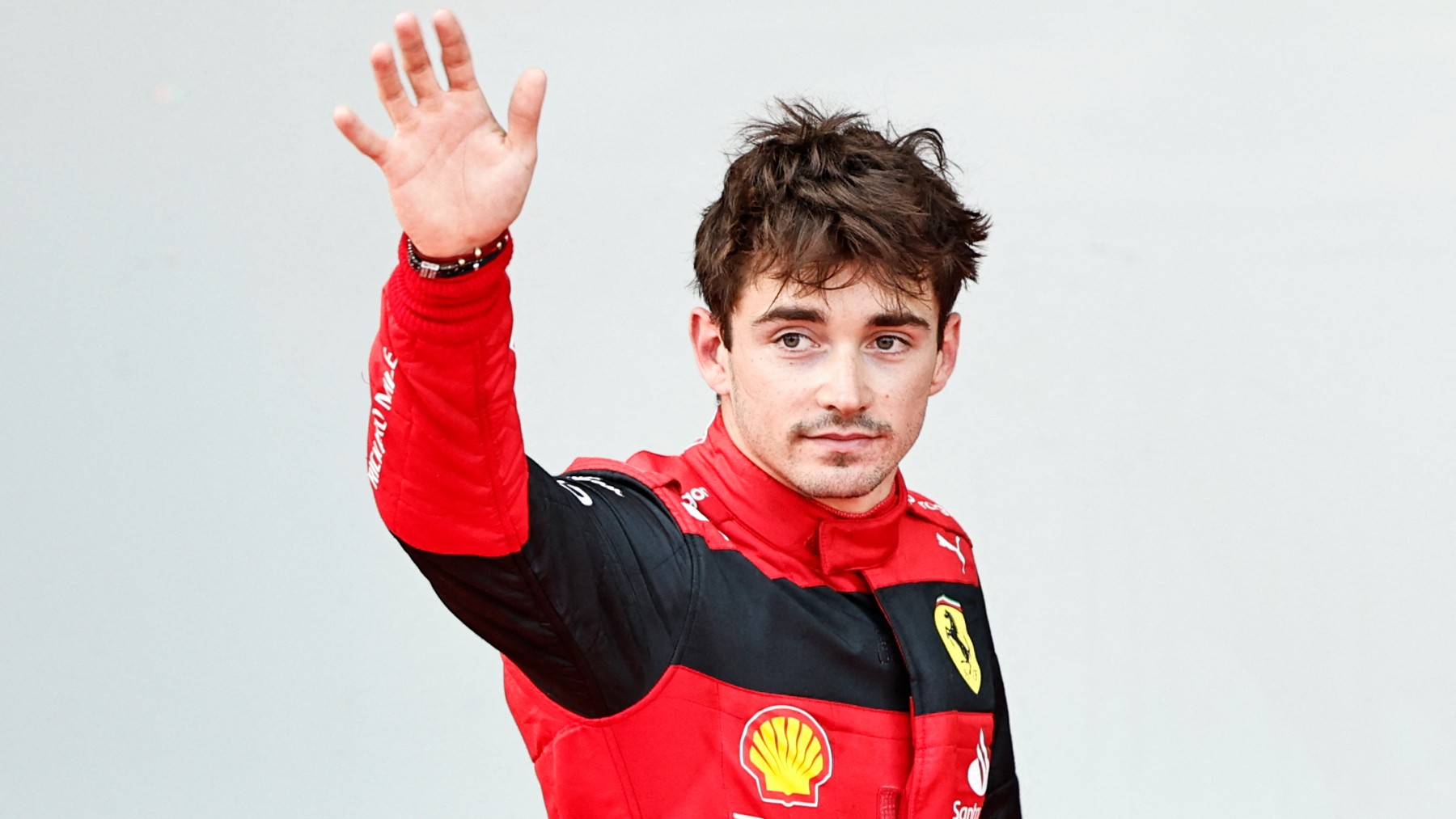 Charles Leclerc, tras conseguir la pole en el GP de Azerbaiyán de F1. (AFP)