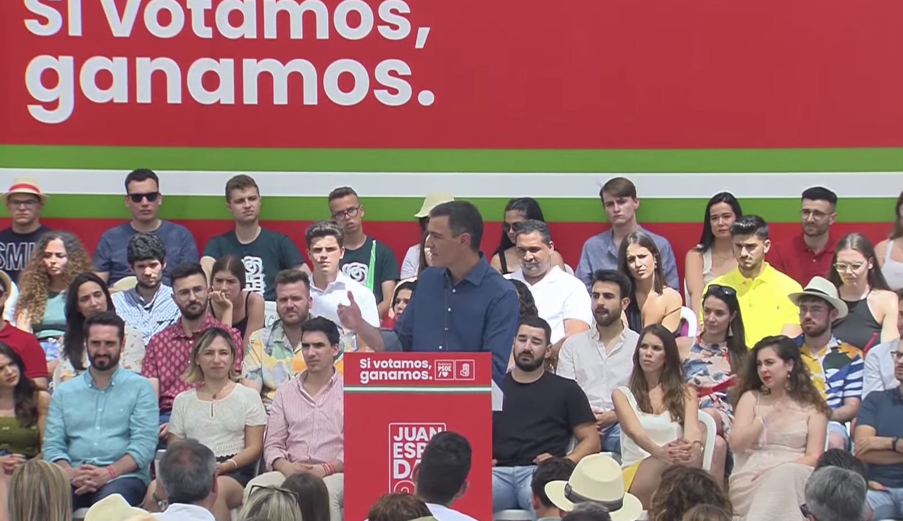 Sánchez durante un acto del PSOE celebrado en Málaga.