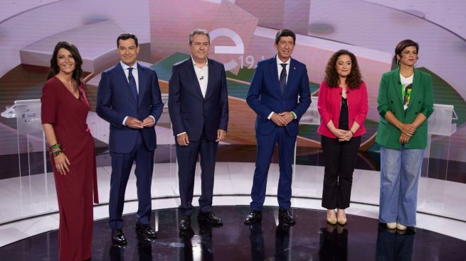 candidatos en el debate electoral de Andalucía 2022