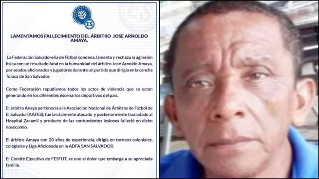 Muere un árbitro en El Salvador