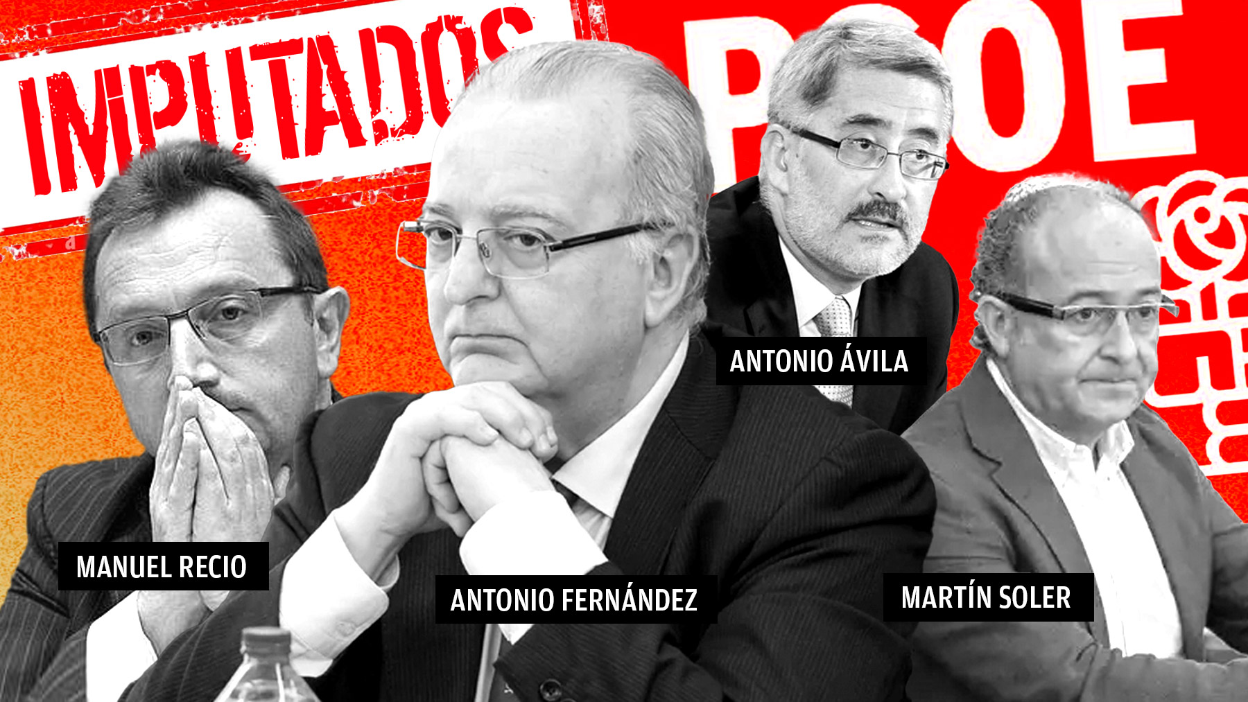 Los cuatro ex consejeros del PSOE Andalucía imutados.