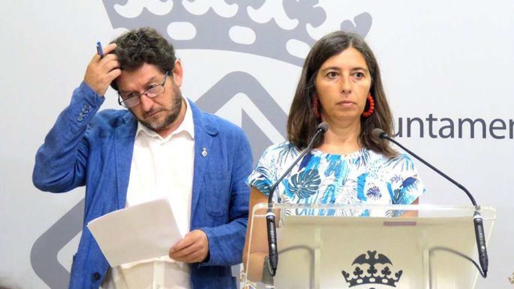 Los concejales de Palma, Alberto Jarabo (Podemos) y Neus Truyol (Més).