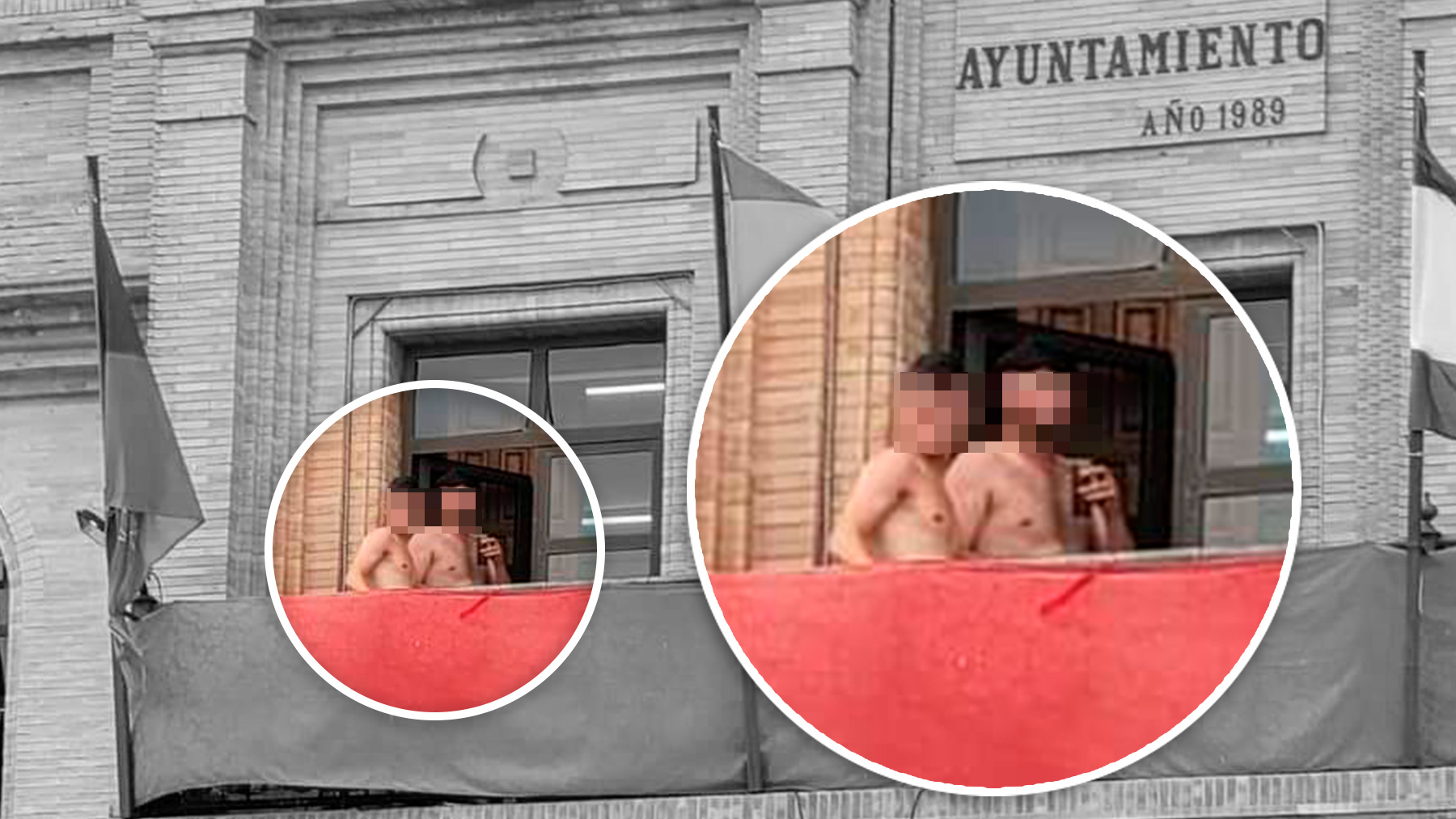 Pillan en el Ayuntamiento fumando y sin camiseta al hijo del alcalde socialista de La Puebla y sus amigos.