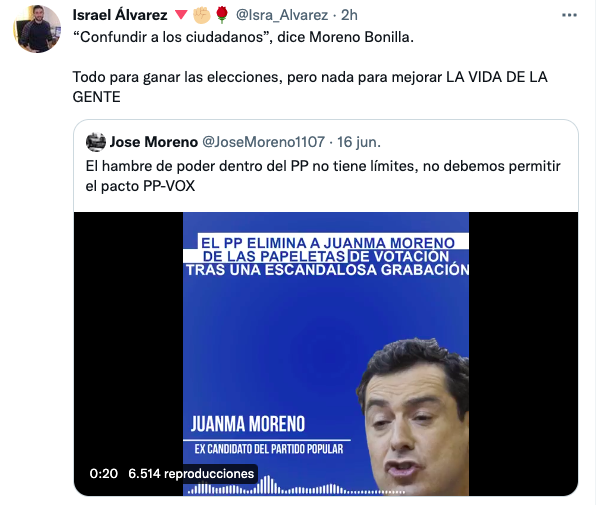 Guerra sucia del PSOE: difunde el bulo de una grabación falsa de Moreno a sabiendas de que es fake