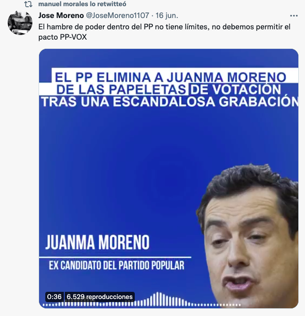 Guerra sucia del PSOE: difunde el bulo de una grabación falsa de Moreno a sabiendas de que es fake