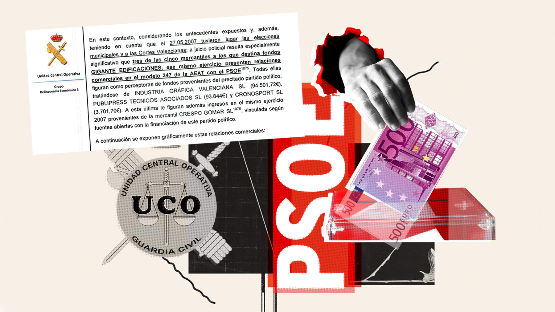 La UCO cifra en más de 240.000 euros el importe pagado por la trama corrupta Azud a las empresas publicitarias que trabajaron en la campaña electoral del PSOE