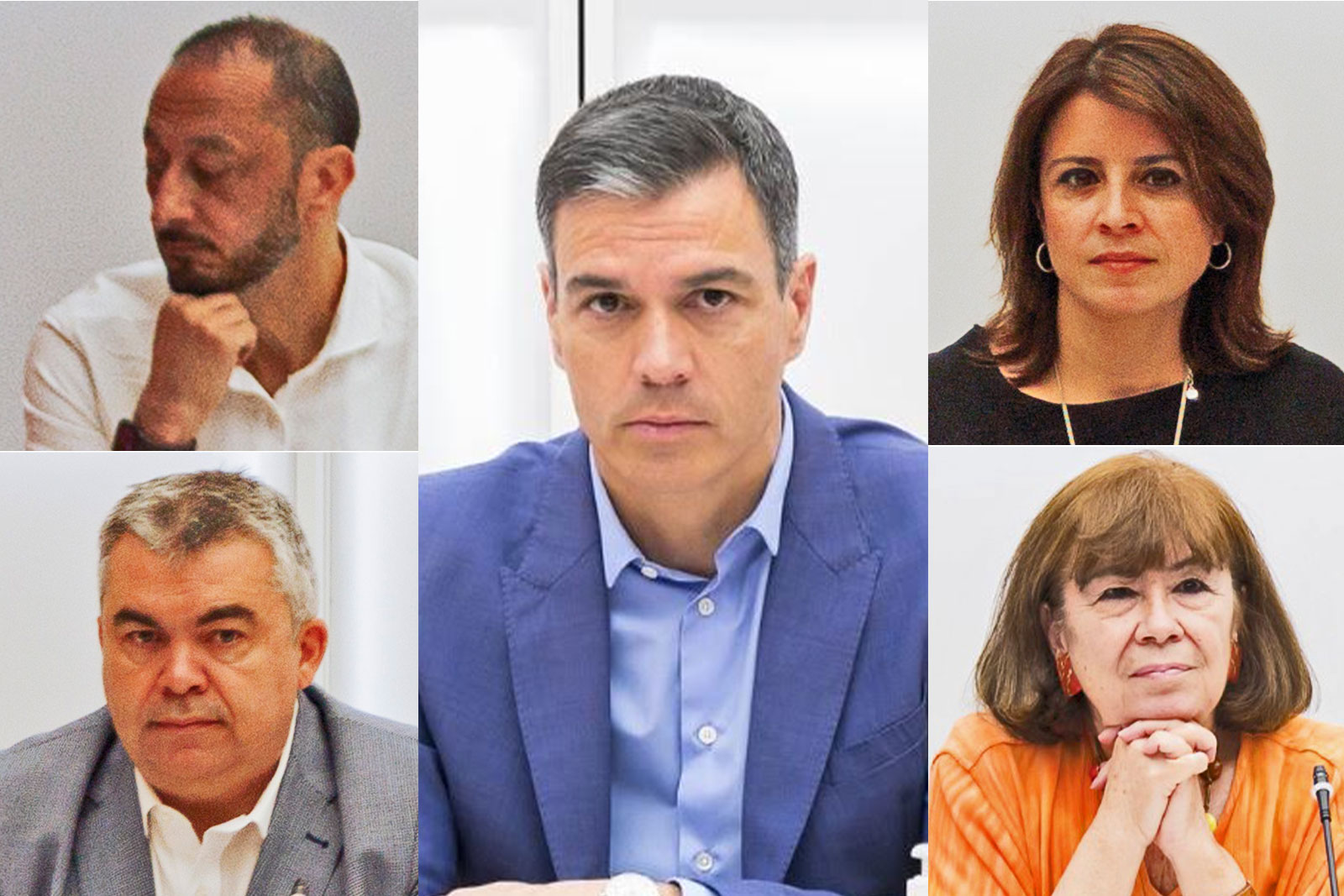 Las caras de los miembros de la Ejecutiva del PSOE.