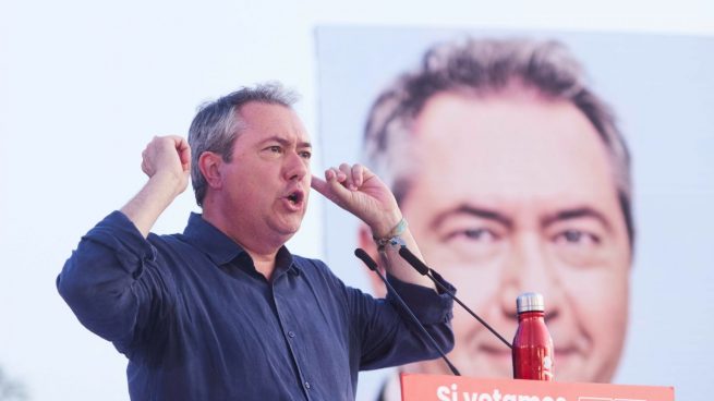 Juan Espadas, durante el cierre de campaña del PSOE-A en Sevilla (EUROPA PRESS).