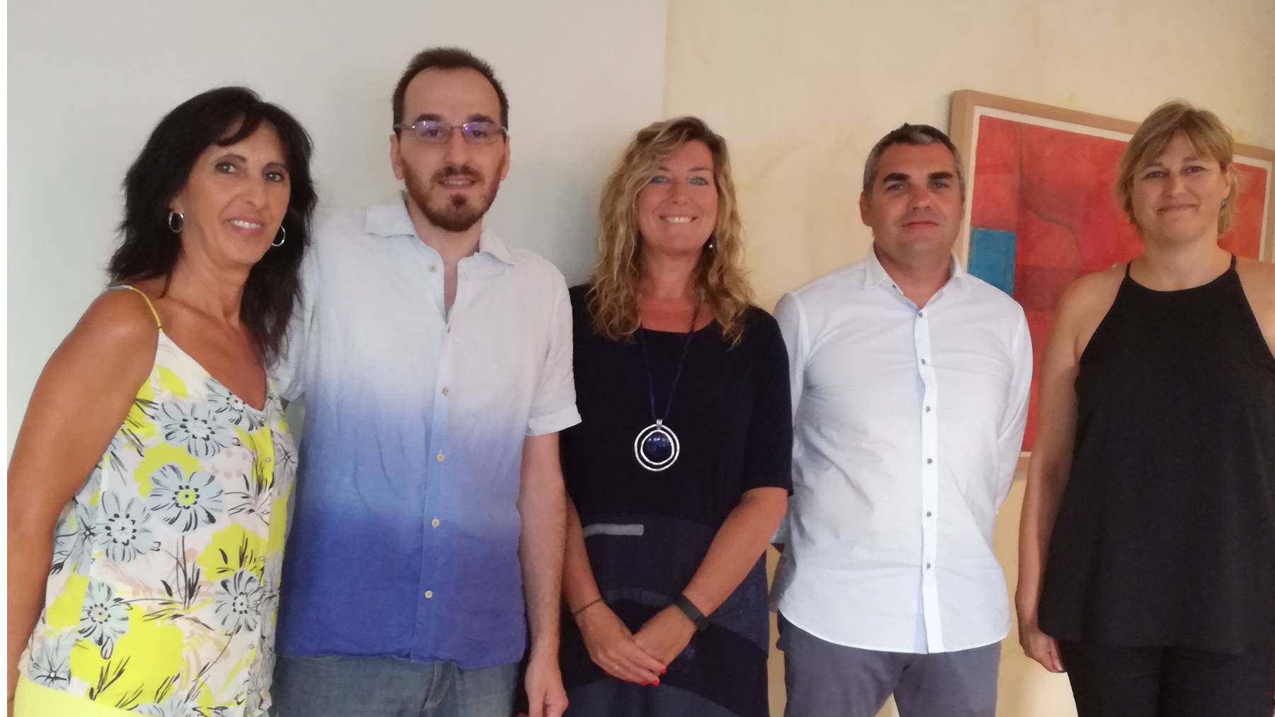 Miquel Caldentey, segundo por la derecha, junto a la consellera de Salud, Patricia Gómez, en el centro.