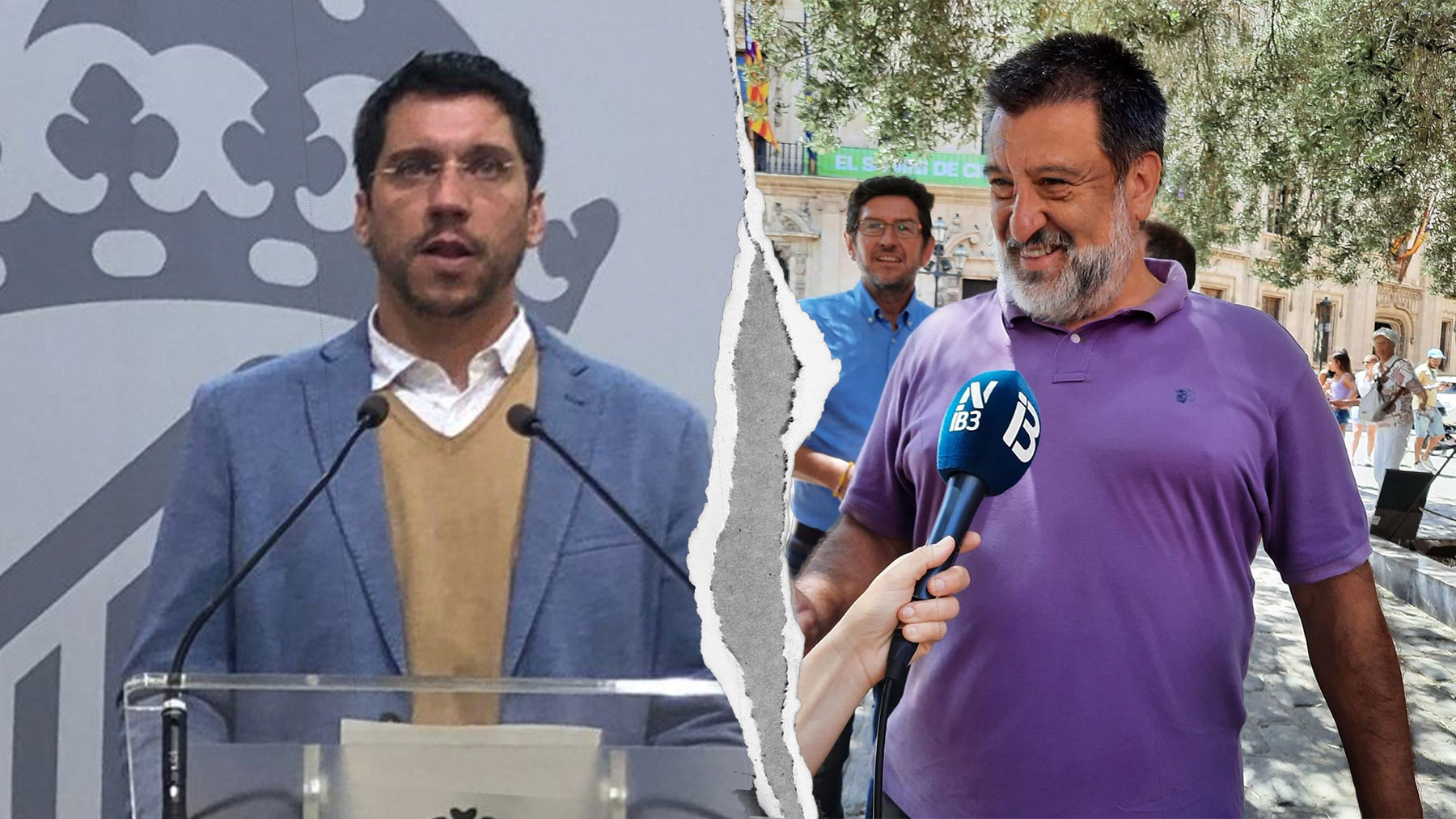 El concejal cesado de Podemos Palma, Rodrigo Romero, y el portavoz del partido, Jesús Jurado.