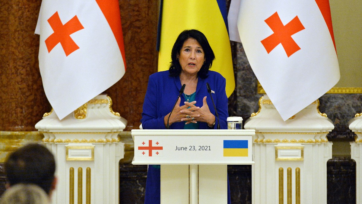 La presidenta de Georgia. Salome Zourabichvili .