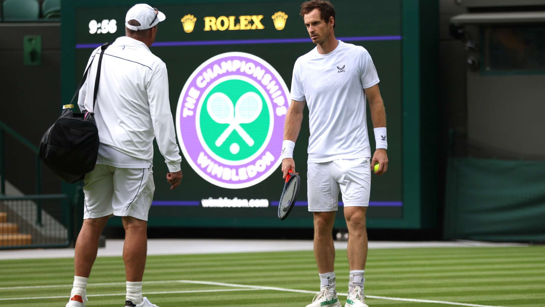 Andy Murray en un entrenamiento en Wimbledon 2022. (Getty)