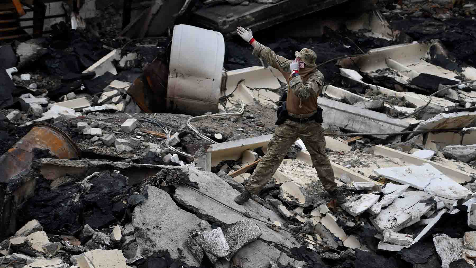 Imagen de un bombardeo ruso en Ucrania