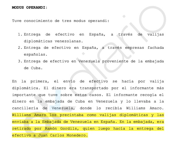 ‘Informe Confidencial’ entregado por ‘El Pollo’ al juez.