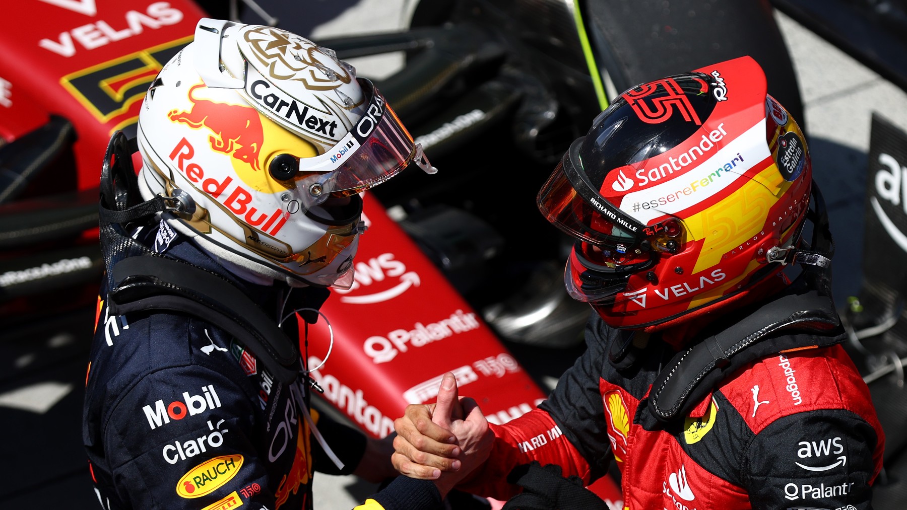 Max Verstappen y Carlos Sainz. (Getty)