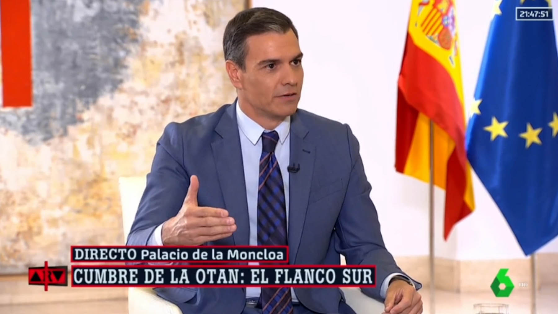 Pedro Sánchez en la entrevista en ‘la Sexta’.