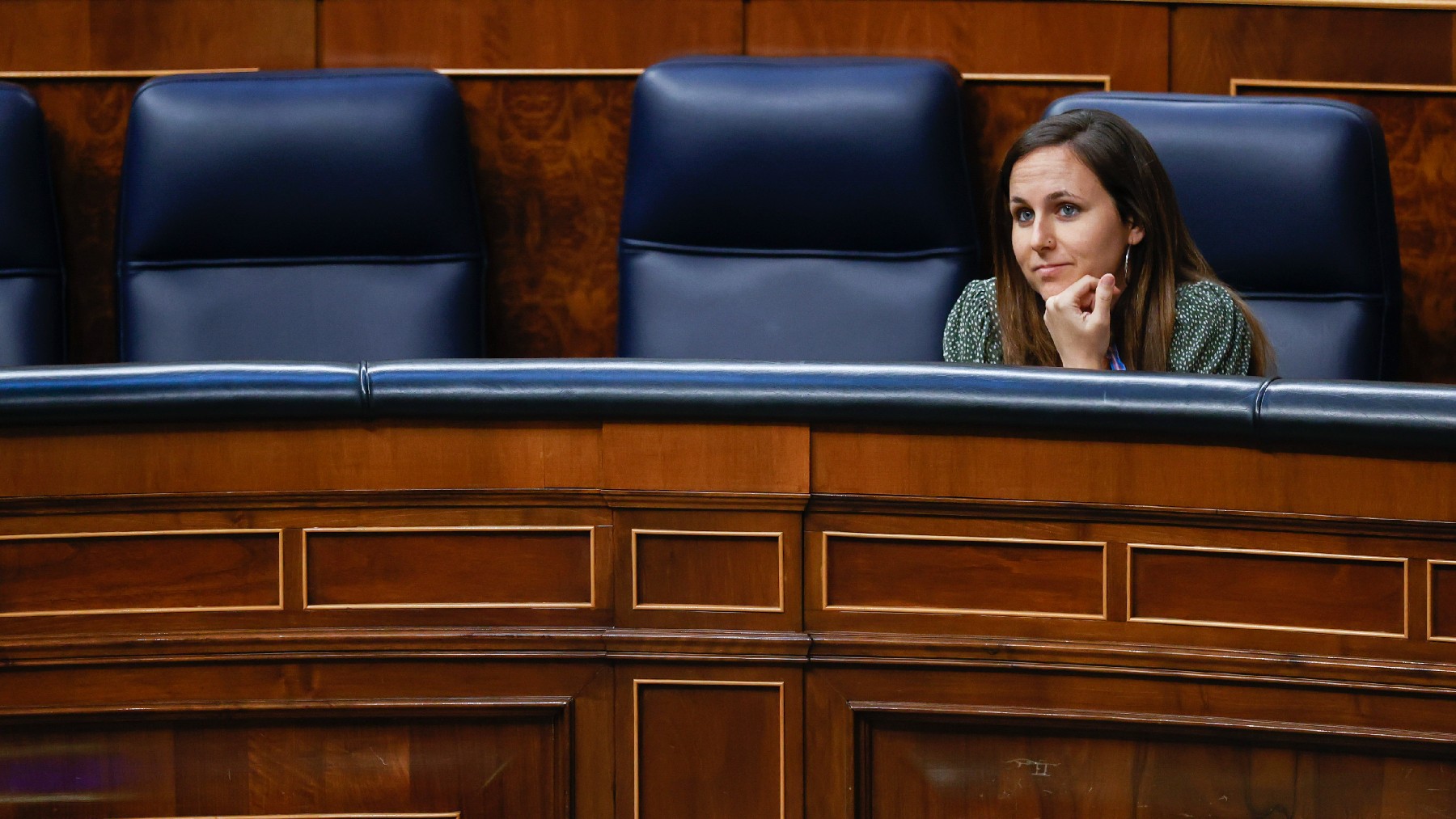 Belarra, líder de Podemos y ministra, en el Pleno. (Foto: Efe)