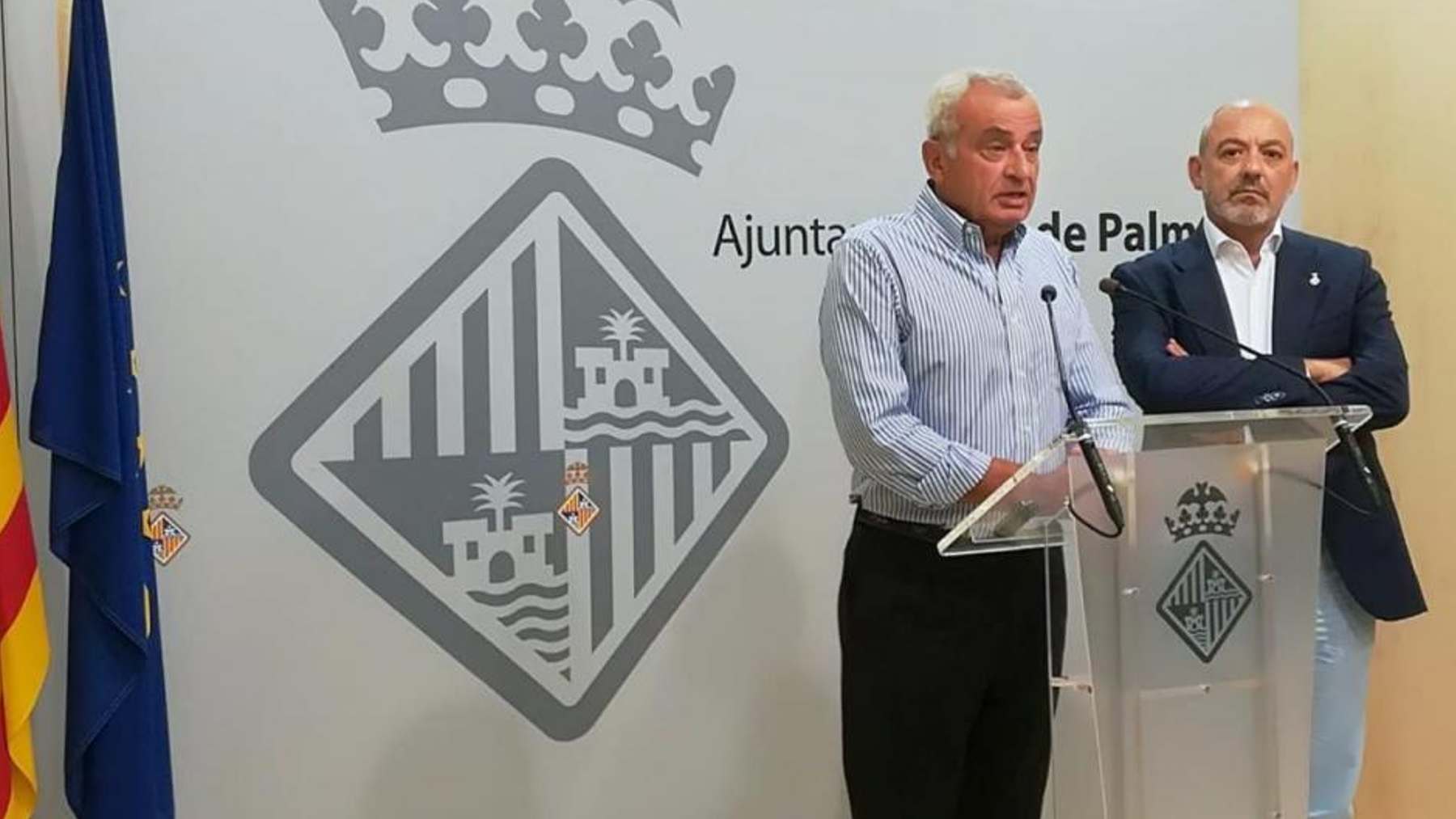 Los concejales de Vox en el Ayuntamiento de Palma, Fulgencio Coll y Sergio Rodríguez.