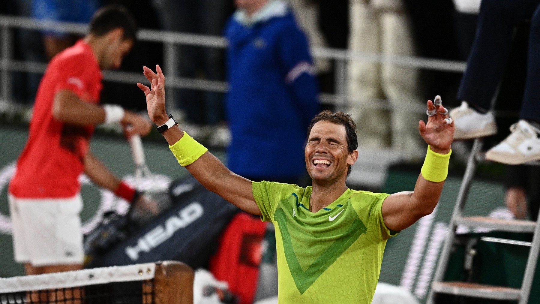 Rafa Nadal celebra la victoria ante Djokovic. (AFP)