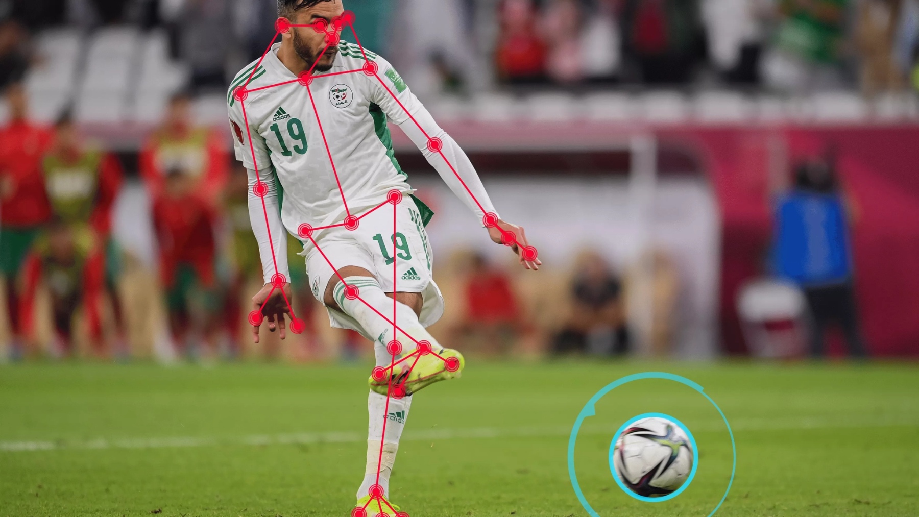 Puntos de detección en el jugador.