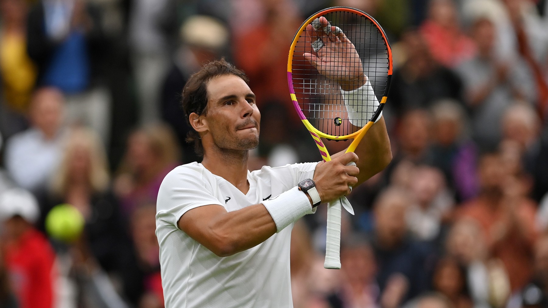 Rafa Nadal tras ganar a Berankis en Wimbledon 2022. (Getty)