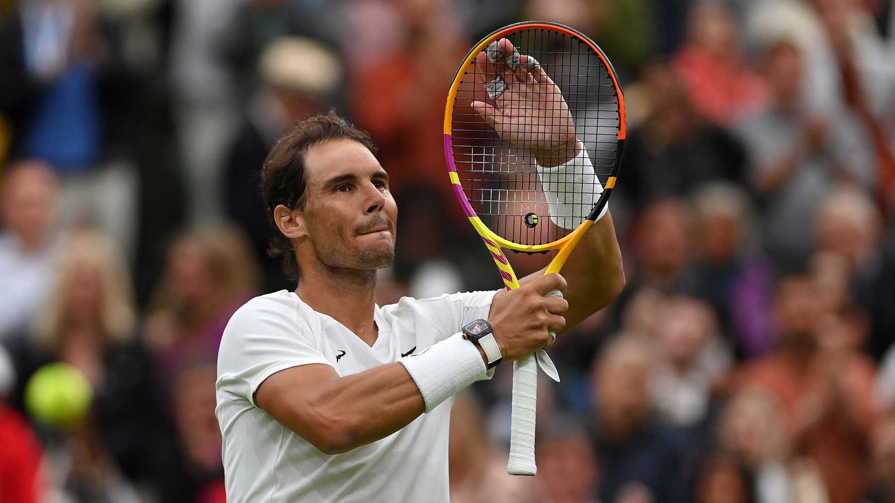 Nadal celebra su victoria ante Sonego en Wimbledon (Getty)