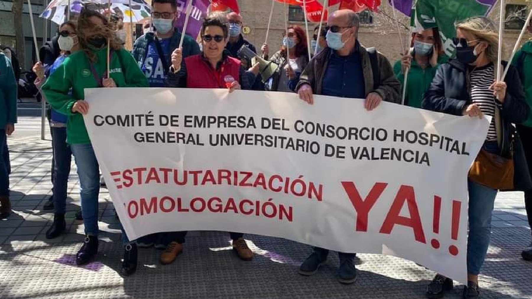 Una reciente protesta del Comité de Empresa ante la Consejería de Sanidad valenciana.