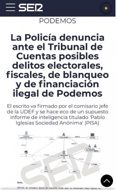 Publicación de la Cadena Ser sobre el Informe PISA (II).