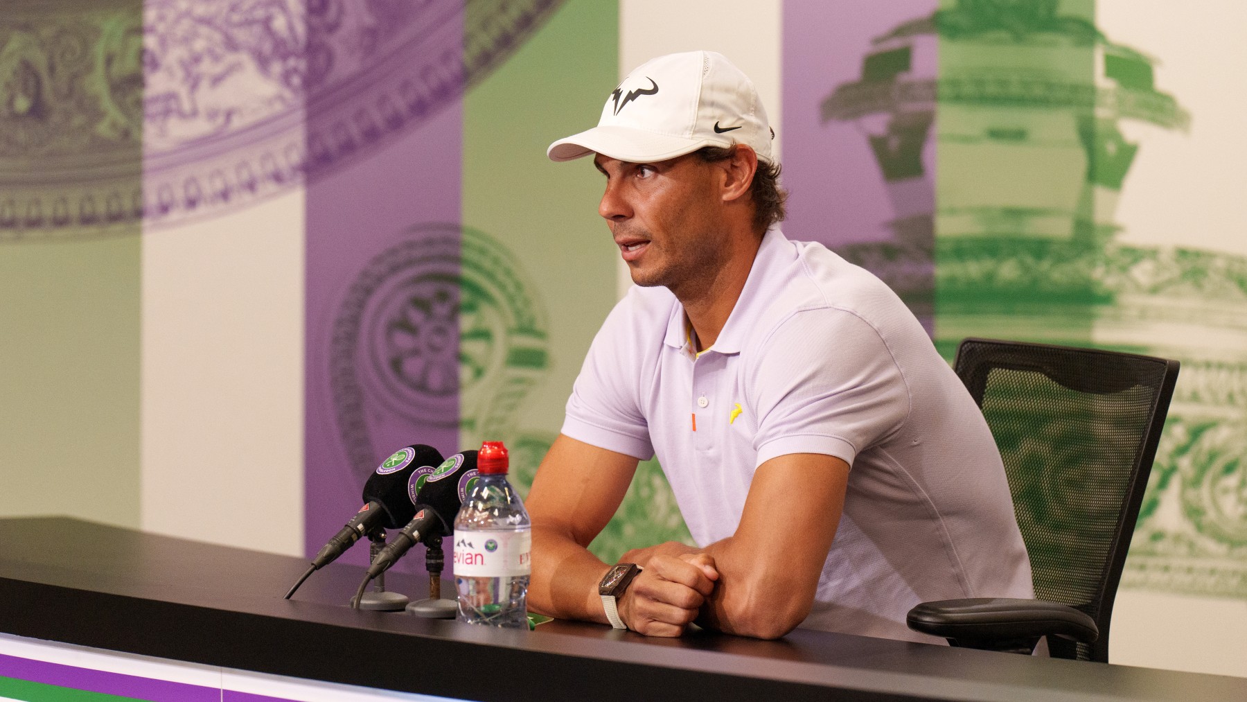 Rafa Nadal, en la rueda de prensa en la que anunció su retirada. (Getty)