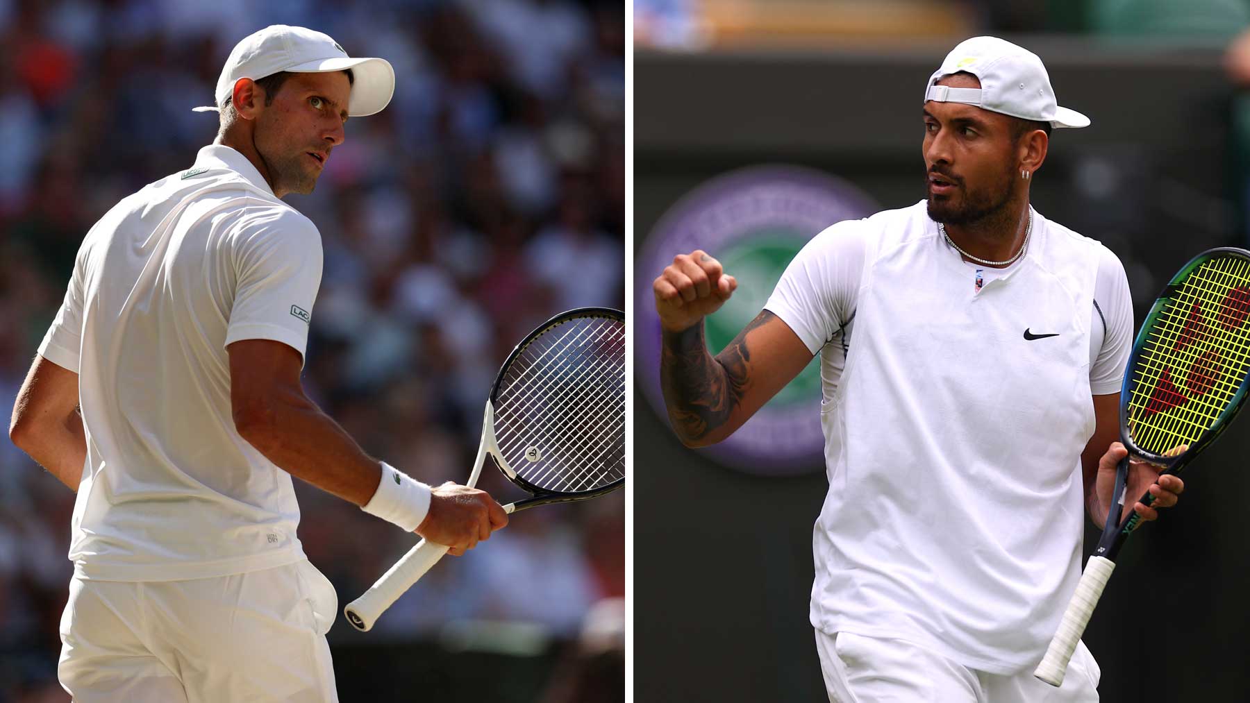 Djokovic y Kyrgios, rivales en la final de Wimbledon (Getty)