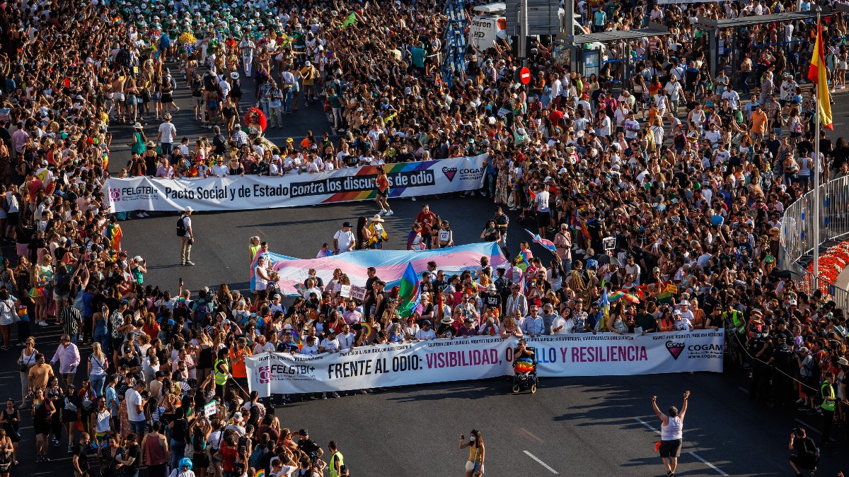 Imagen de la multitudinaria manifestación por el Orgullo.