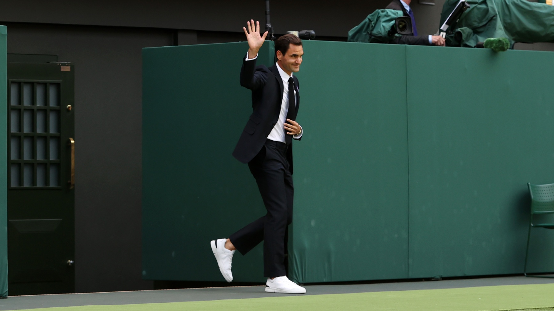 Federer, en un acto en Wimbledon. (Getty)