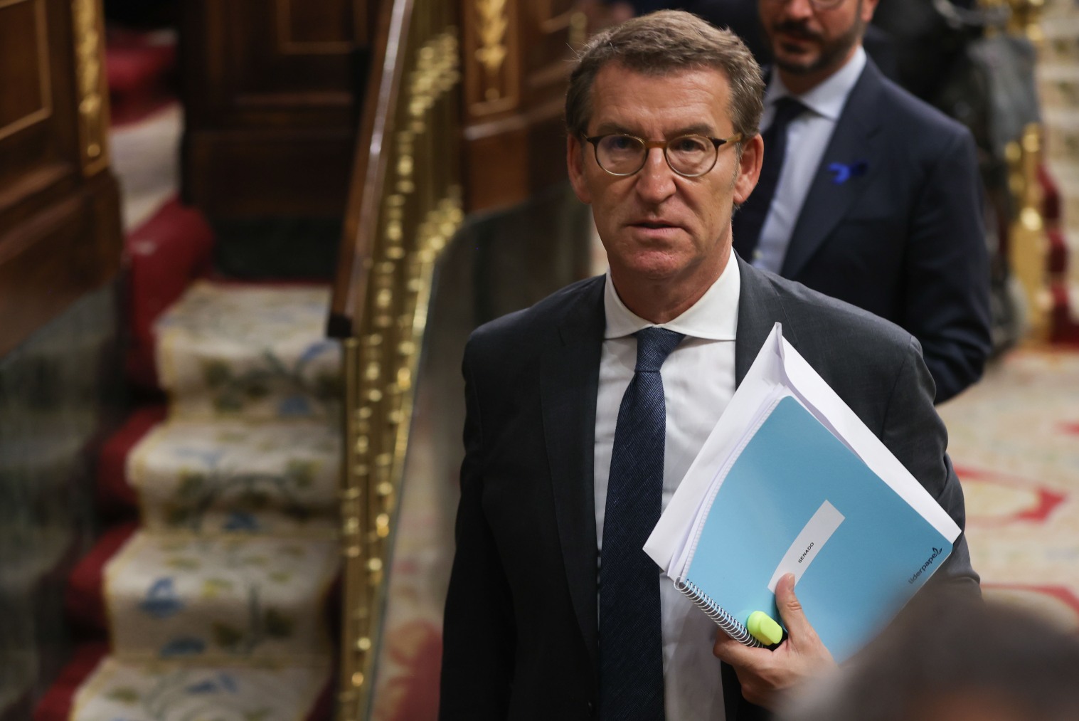 El presidente del PP, Alberto Núñez Feijóo, en el Congreso de los Diputados.