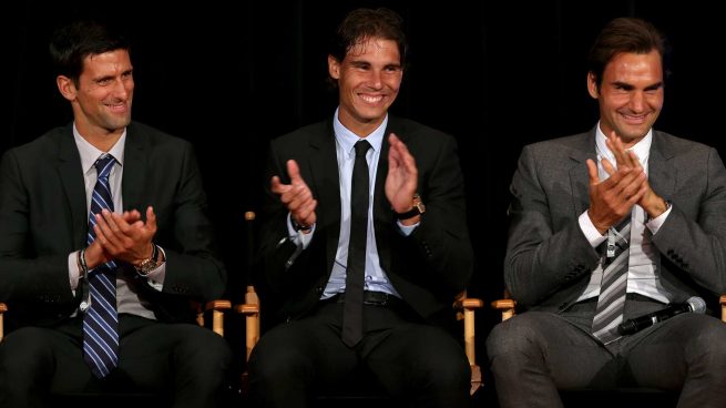 Djokovic, junto a Nadal y Federer en un evento de la ATP