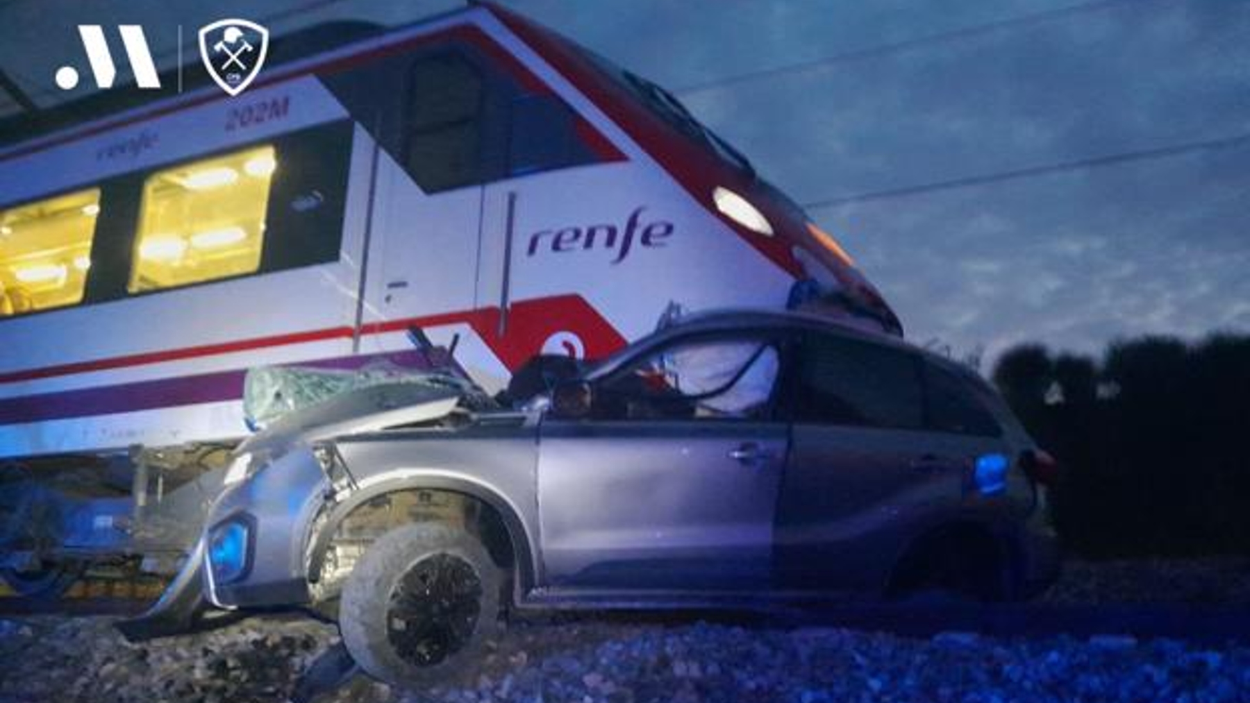 Estado del vehículo tras el accidente (CONSORCIO PROVINCIAL DE BOMBEROS DE LA DIPUTACIÓN DE MÁLAGA).