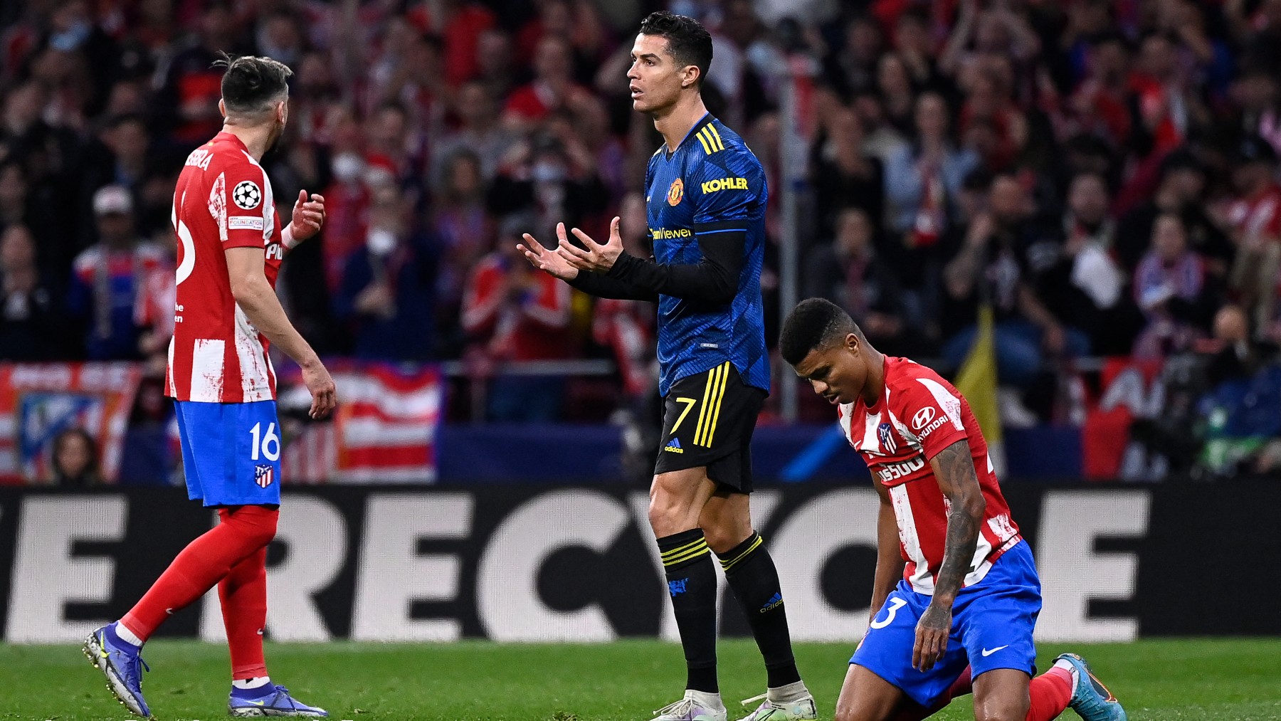 Cristiano Ronaldo en el Atlético-Manchester United. (AFP)