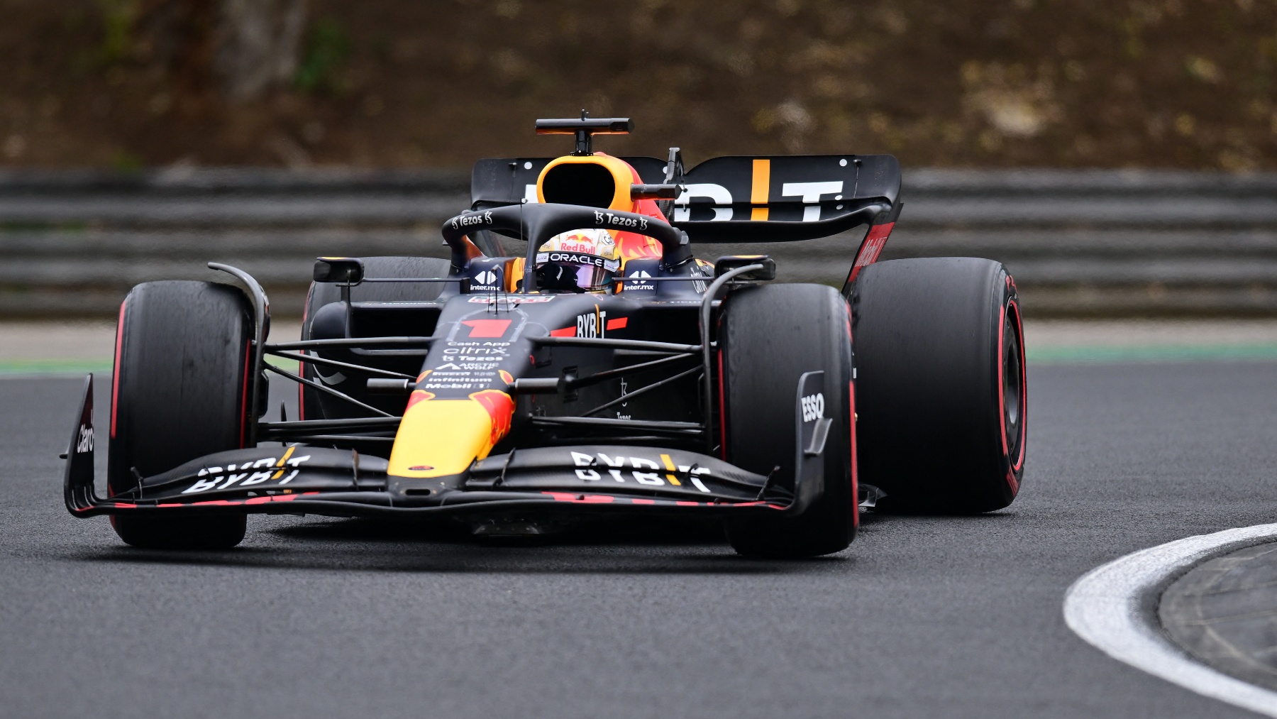 Verstappen rodando en Hungría. (AFP)