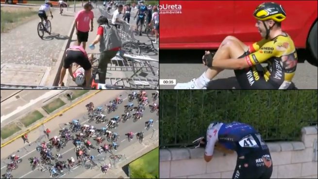 Brutal accidente múltiple en la Vuelta a Burgos antes del sprint