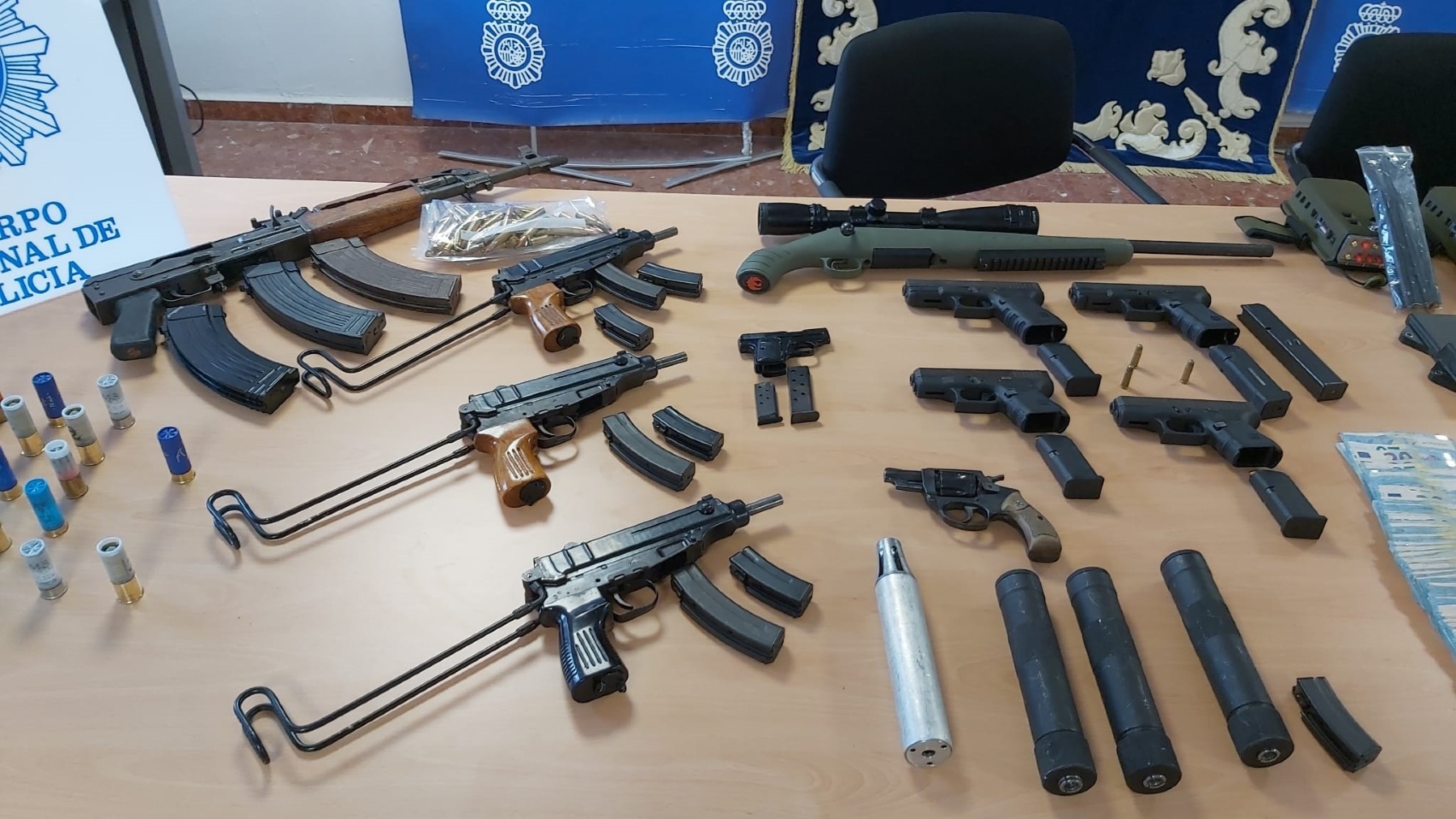 Armas incautadas por la Policía Nacional en la operación ‘Mosquito’ (PN).
