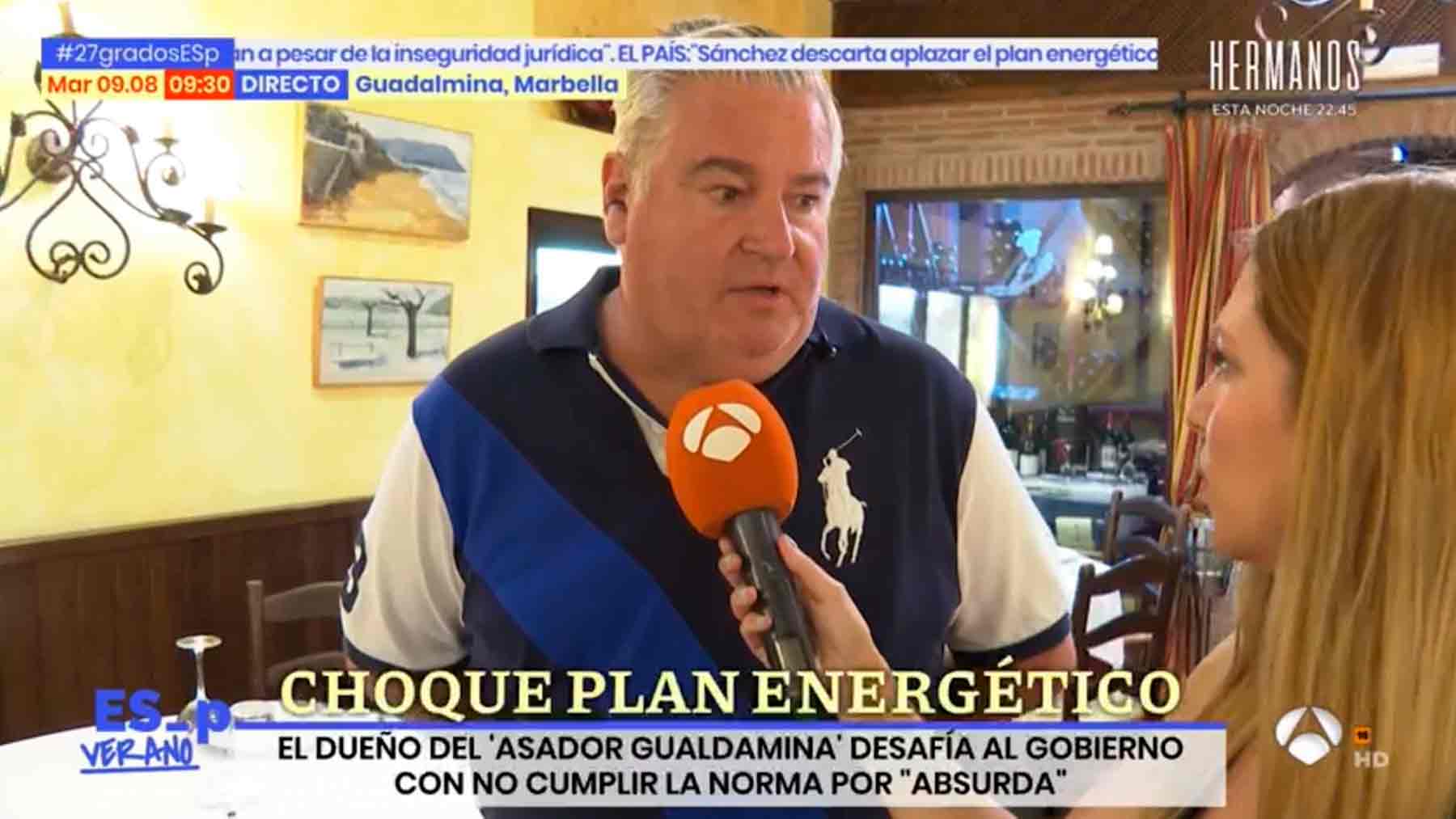 El dueño del Asador Guadalmina. (Vídeo: Antena 3)