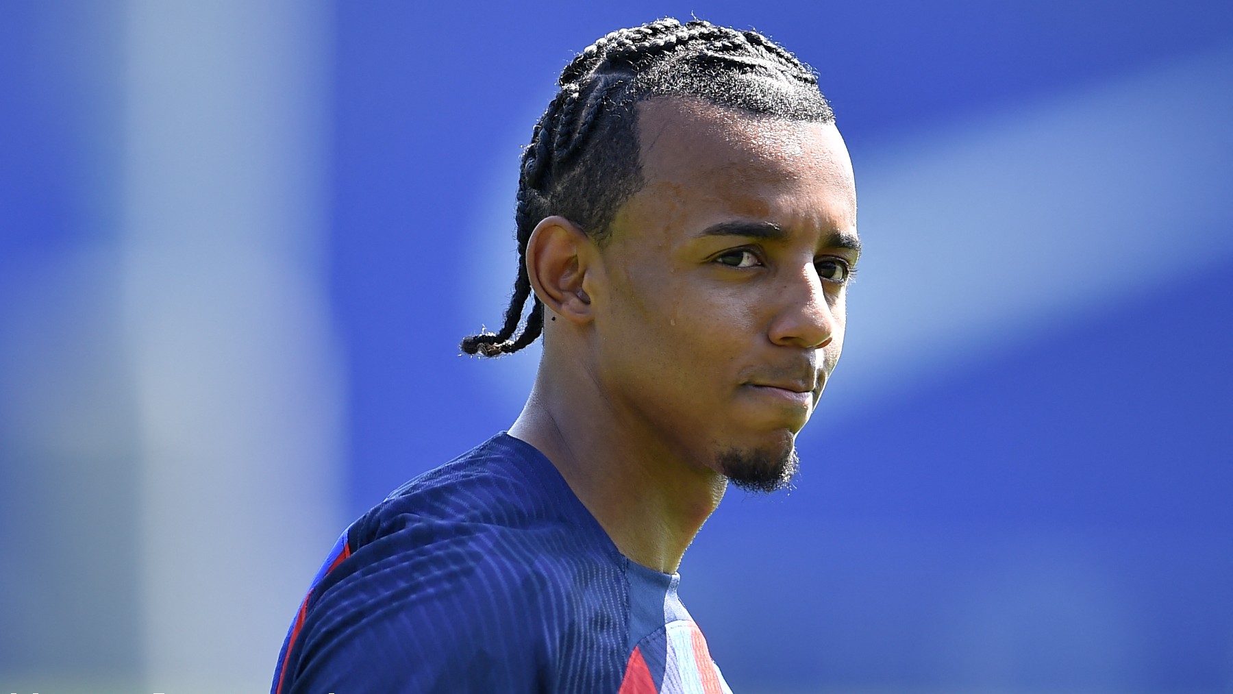 Jules Koundé, en su presentación con el Barça. (AFP)