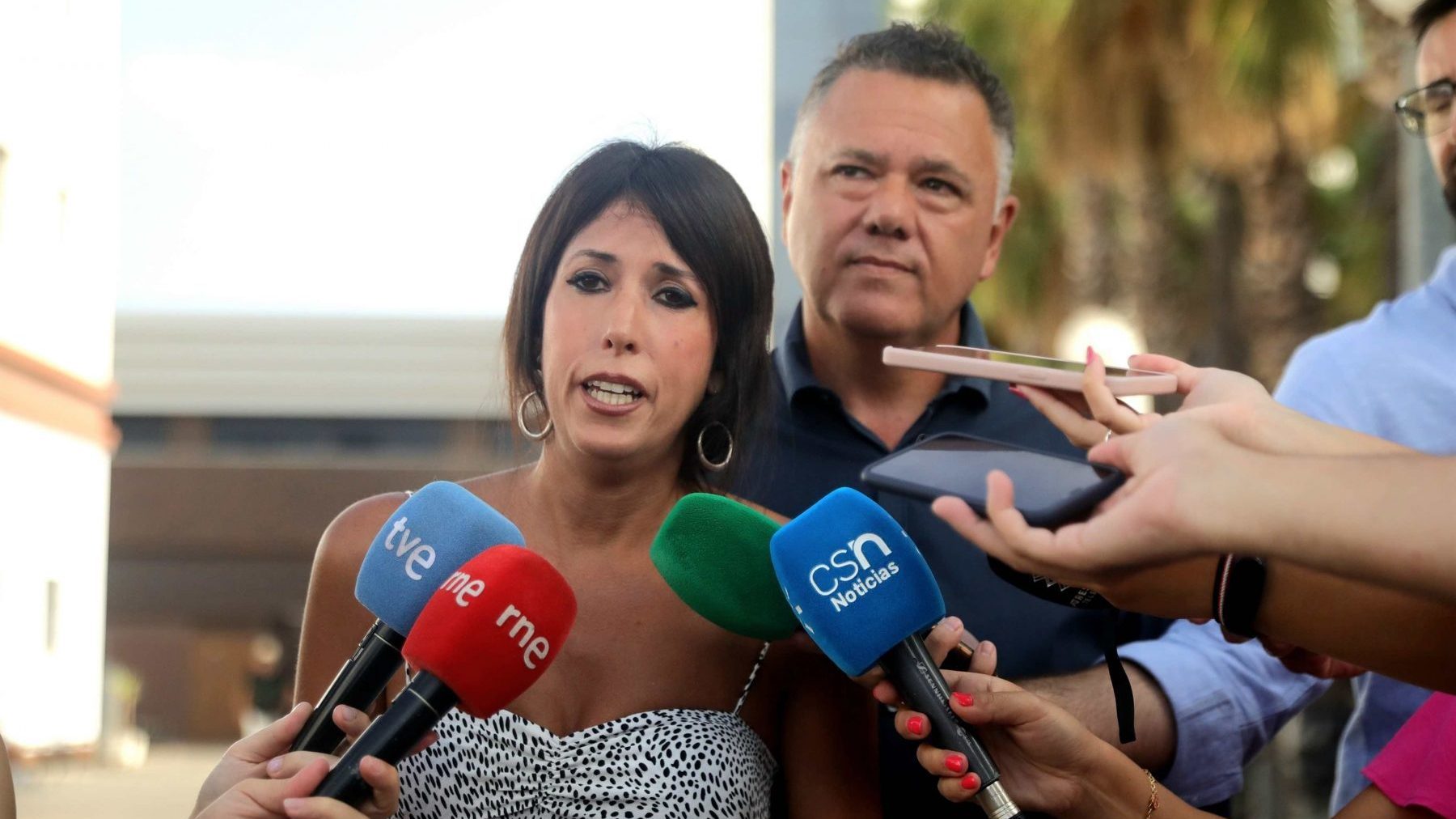 La secretaria general de Podemos Andalucía y diputada en el Congreso, Martina Velarde, este miércoles en Sevilla en el acto de aniversario del fusilamiento de Blas Infante.