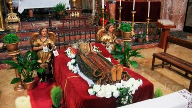 Llit de la Mare de Déu en la iglesia de la Mercè de Palma.