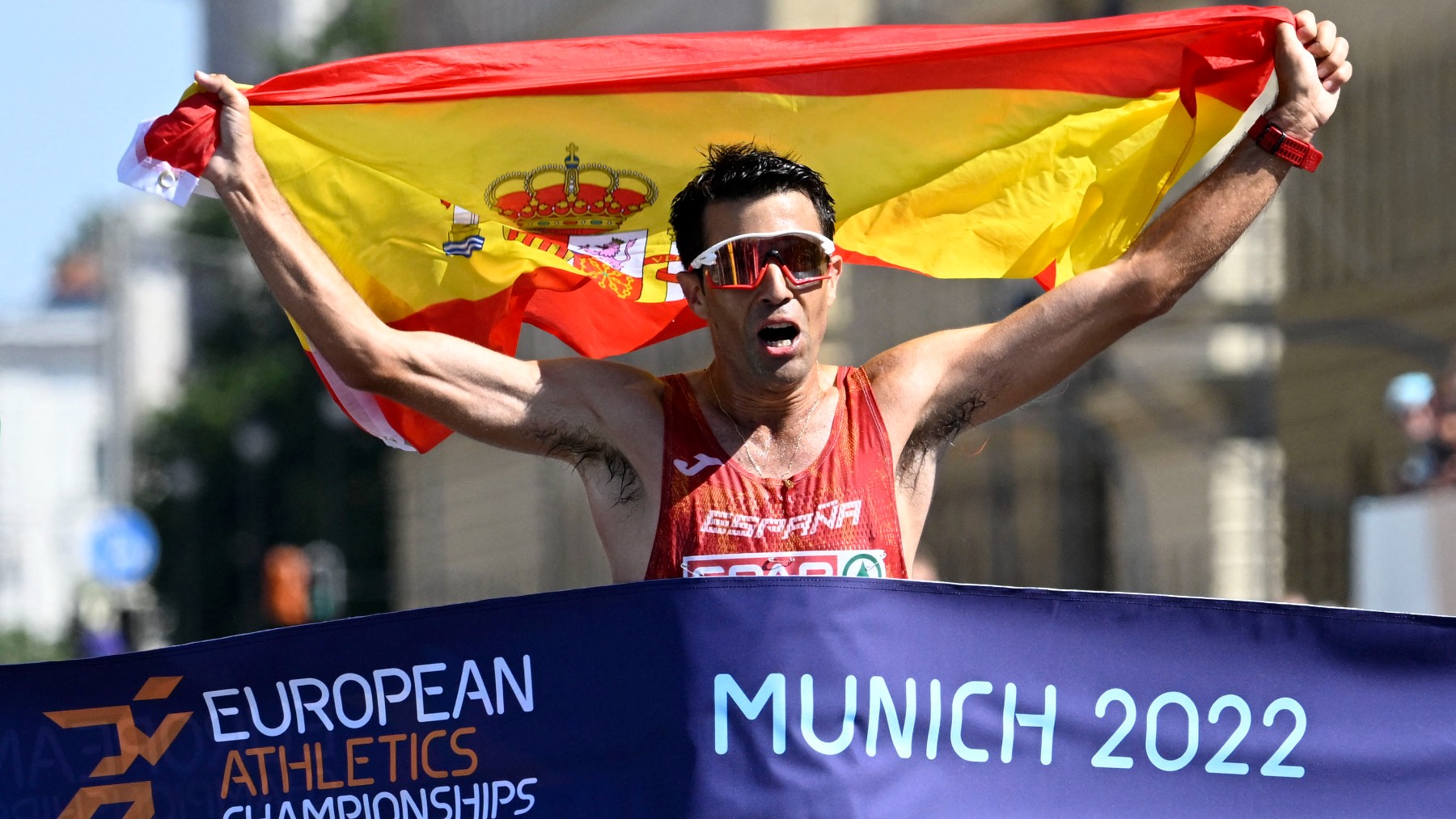 Miguel Ángel López, campeón de Europa de 35 kilómetros marcha. (AFP)