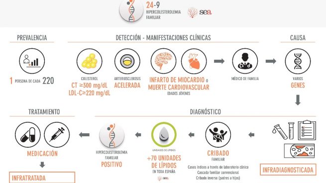Infografía sobre la hipercolesterolemia familiar