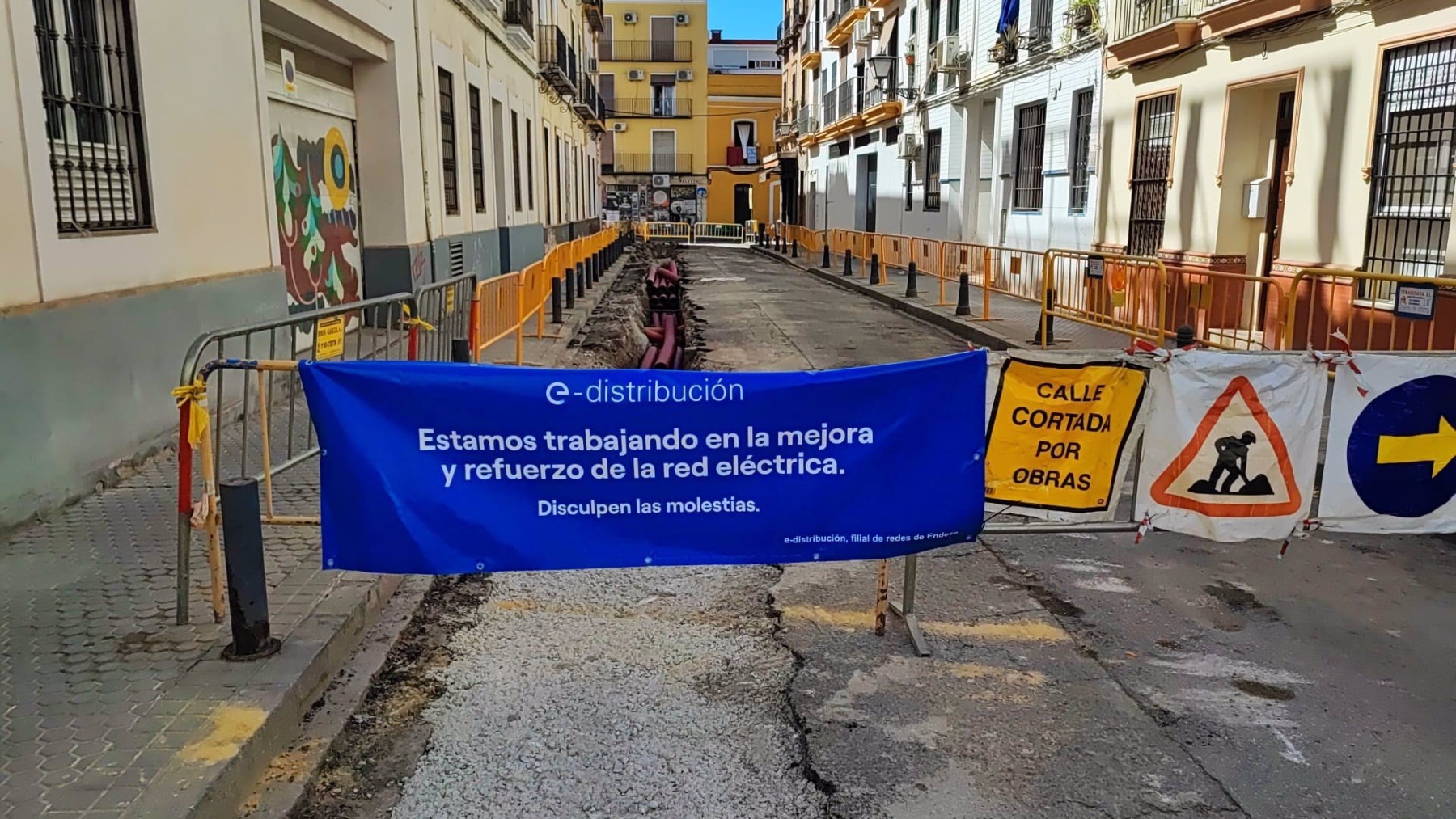 Obras de mejora de Endesa en el entorno de la Alameda de Hércules, en Sevilla (ENDESA).