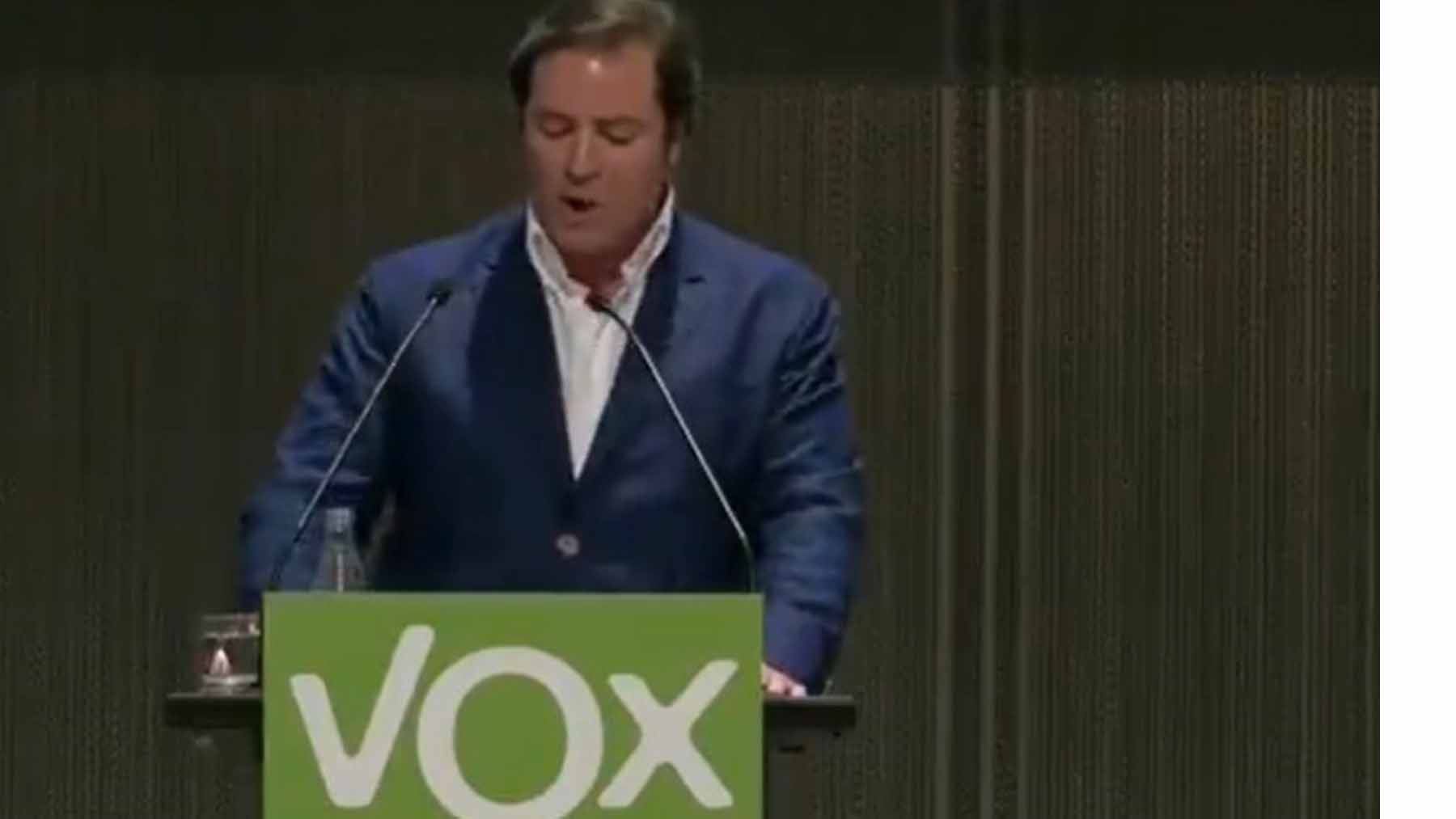 Juan Fernández Baños en un mitin de Vox. Foto: EP