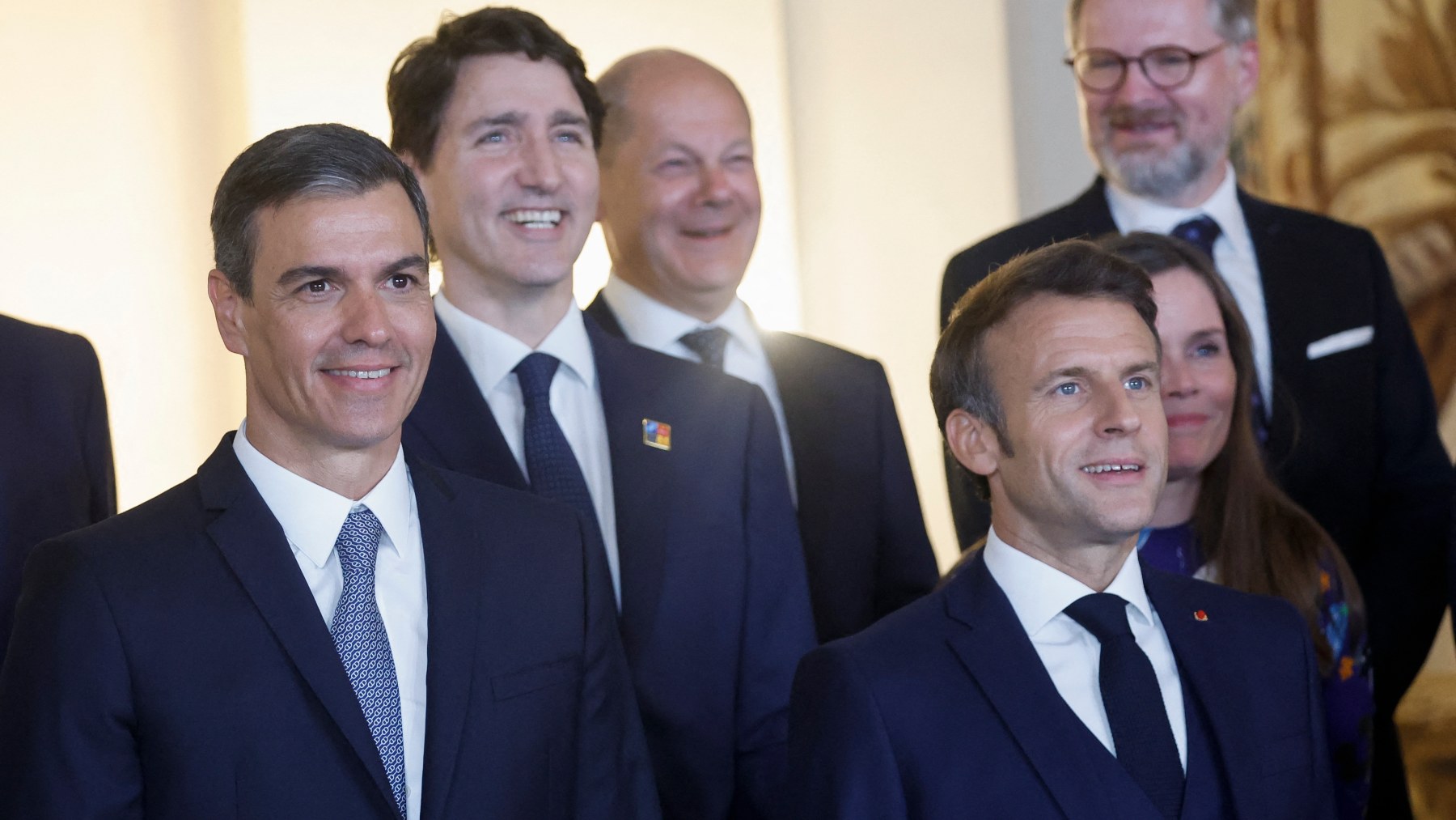Sánchez, Macron y Scholz, entre otros mandatarios. (JONATHAN ERNST-POOL-AFP)
