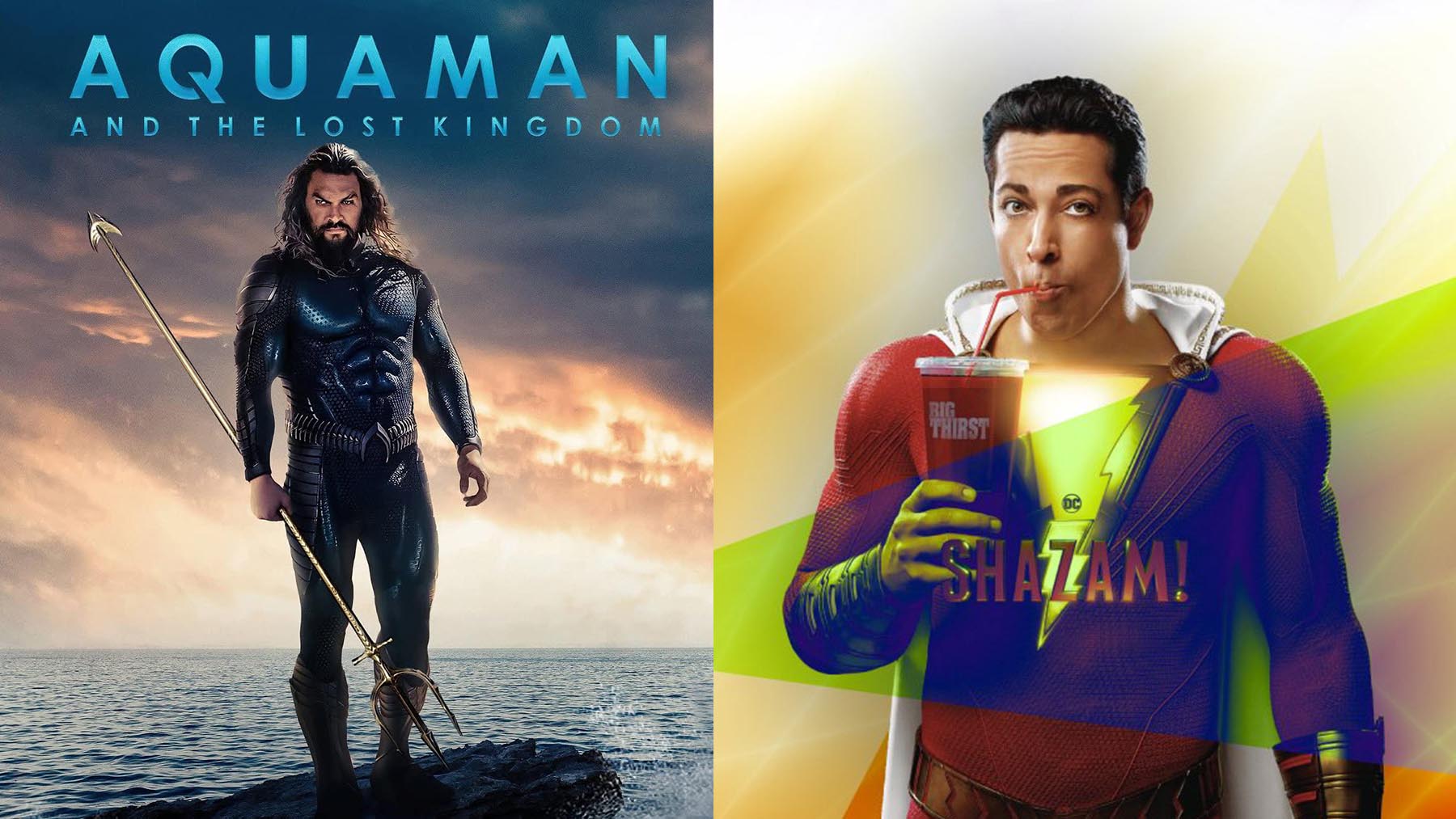 ‘Aquaman y el reino perdido’ y ‘Shazam La furia de los Dioses’ (Warner Bros Pictures)