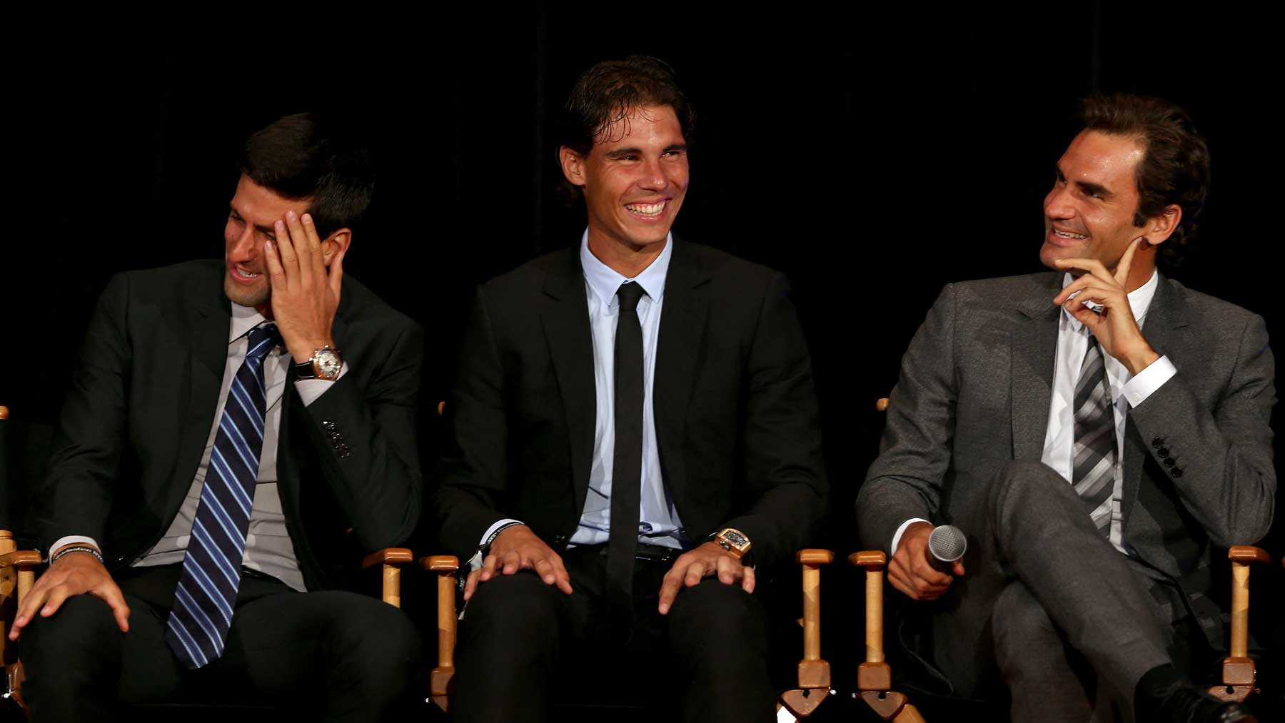 Federer, junto a Nadal y Djokovic (AFP)